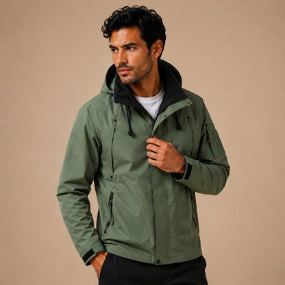 Chaqueta utilitaria con capucha para hombre y forro en contraste-Jackets for men-Casaluzia