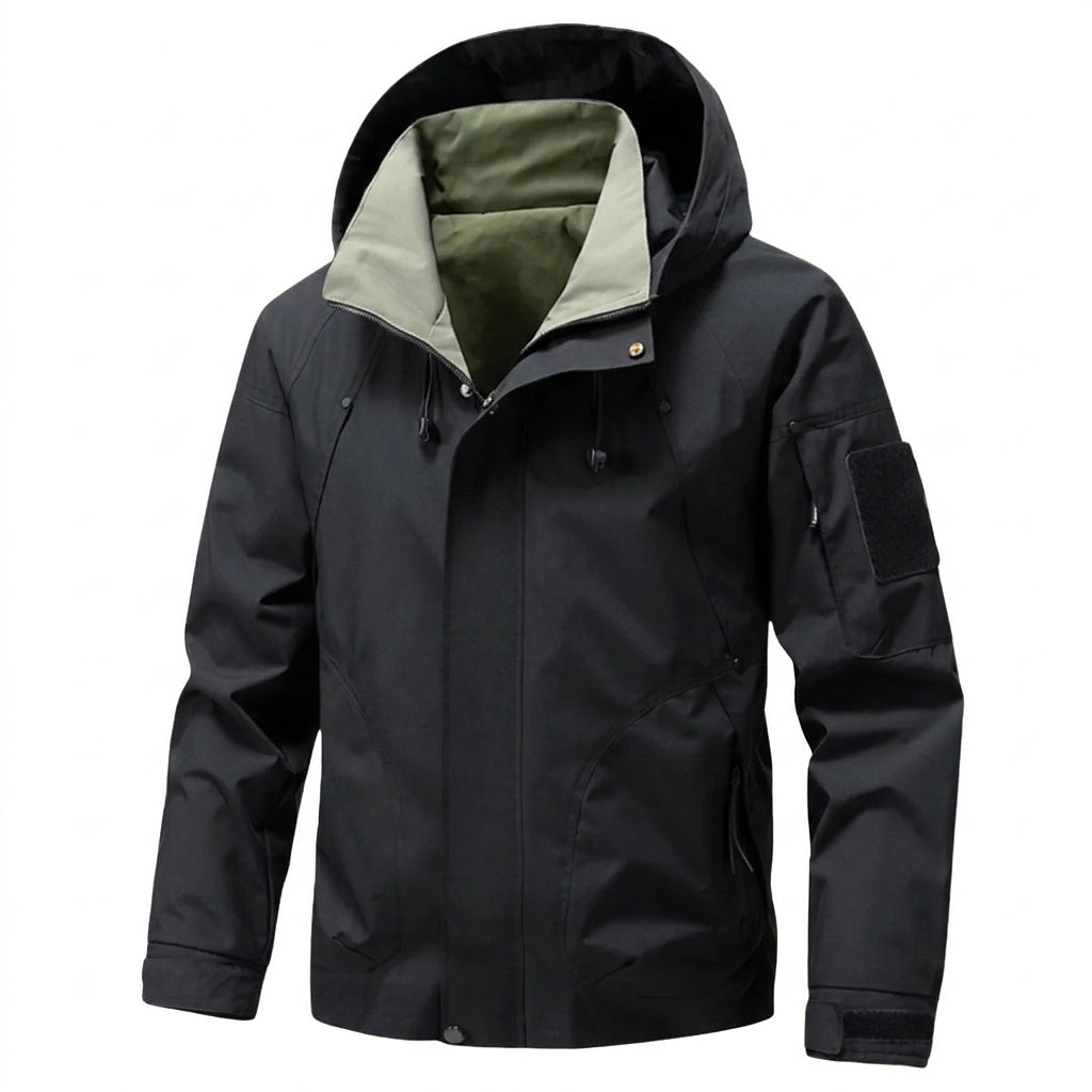 Chaqueta utilitaria con capucha para hombre y forro en contraste-Jackets for men-Casaluzia