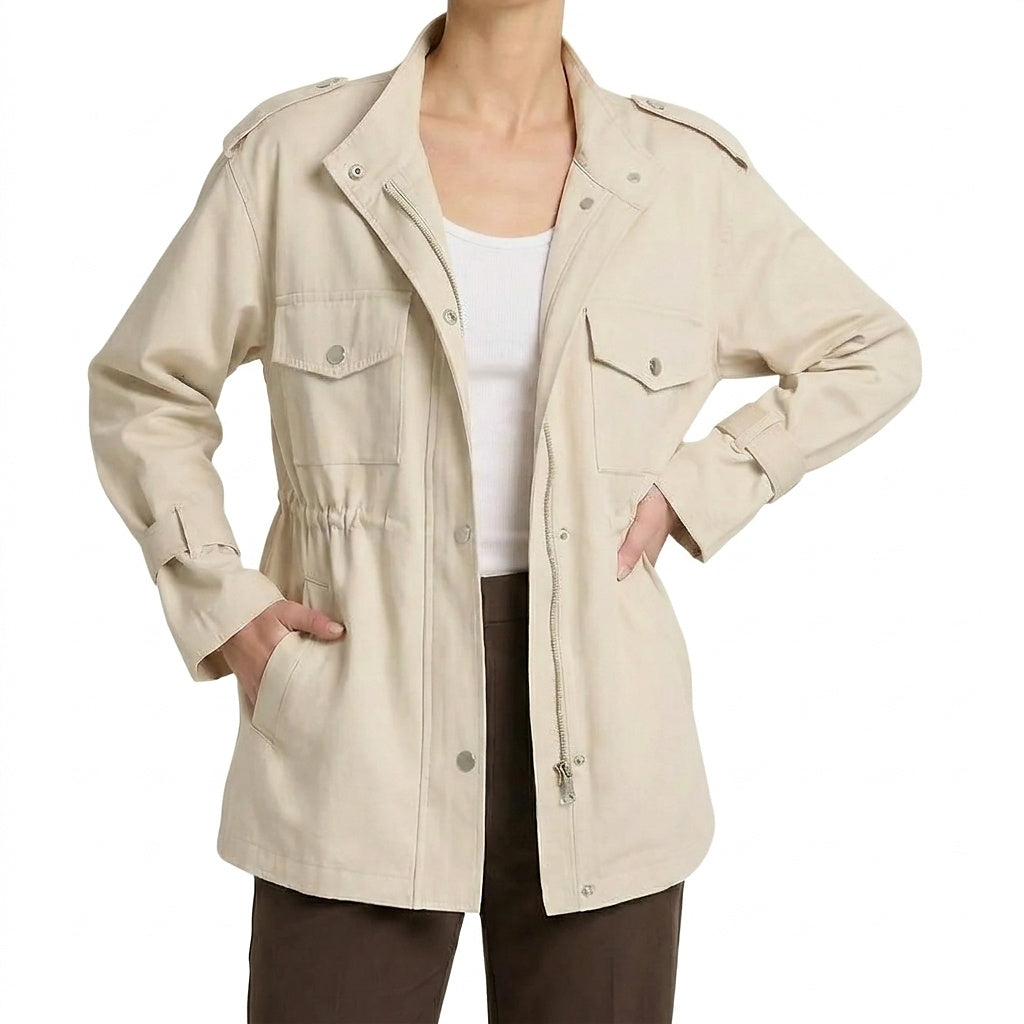 Chaqueta utilitaria de campo para mujer con cintura ajustable-Jacket for women-Casaluzia