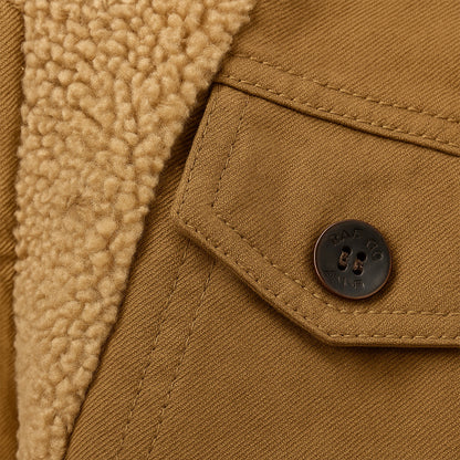 Chaqueta utilitaria para hombre con forro polar y cierre de botones-Jackets for men-Casaluzia