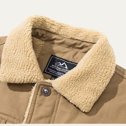 Chaqueta utilitaria para hombre con forro polar y cierre de botones-Jackets for men-Casaluzia
