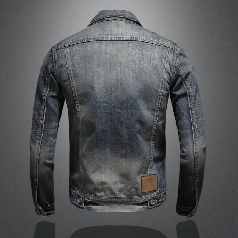 Chaqueta vaquera para hombre con cremallera y bolsillos en el pecho-Jackets for men-Casaluzia