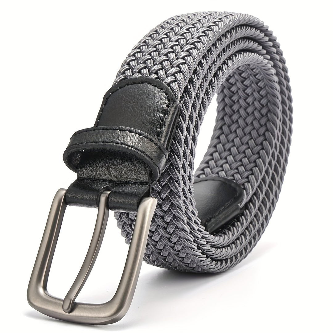 Cinturón trenzado para hombre con hebilla cuadrada-Accessories for Men-Casaluzia