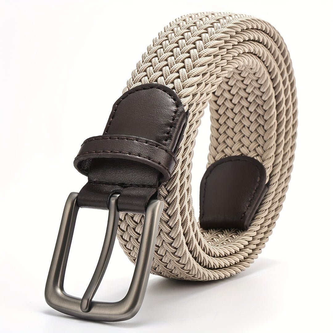Cinturón trenzado para hombre con hebilla cuadrada-Accessories for Men-Casaluzia