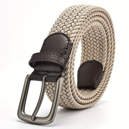 Cinturón trenzado para hombre con hebilla cuadrada-Accessories for Men-Casaluzia