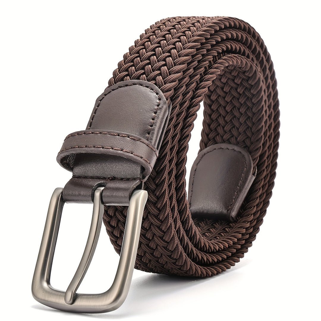 Cinturón trenzado para hombre con hebilla cuadrada-Accessories for Men-Casaluzia