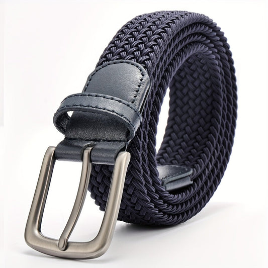 Cinturón trenzado para hombre con hebilla cuadrada-Accessories for Men-Casaluzia
