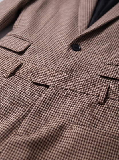 Conjunto de americana y pantalón con estampado de pata de gallo para hombre-Sets for Men-Casaluzia
