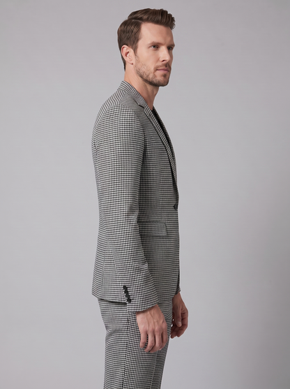 Conjunto de americana y pantalón con estampado de pata de gallo para hombre-Sets for Men-Casaluzia