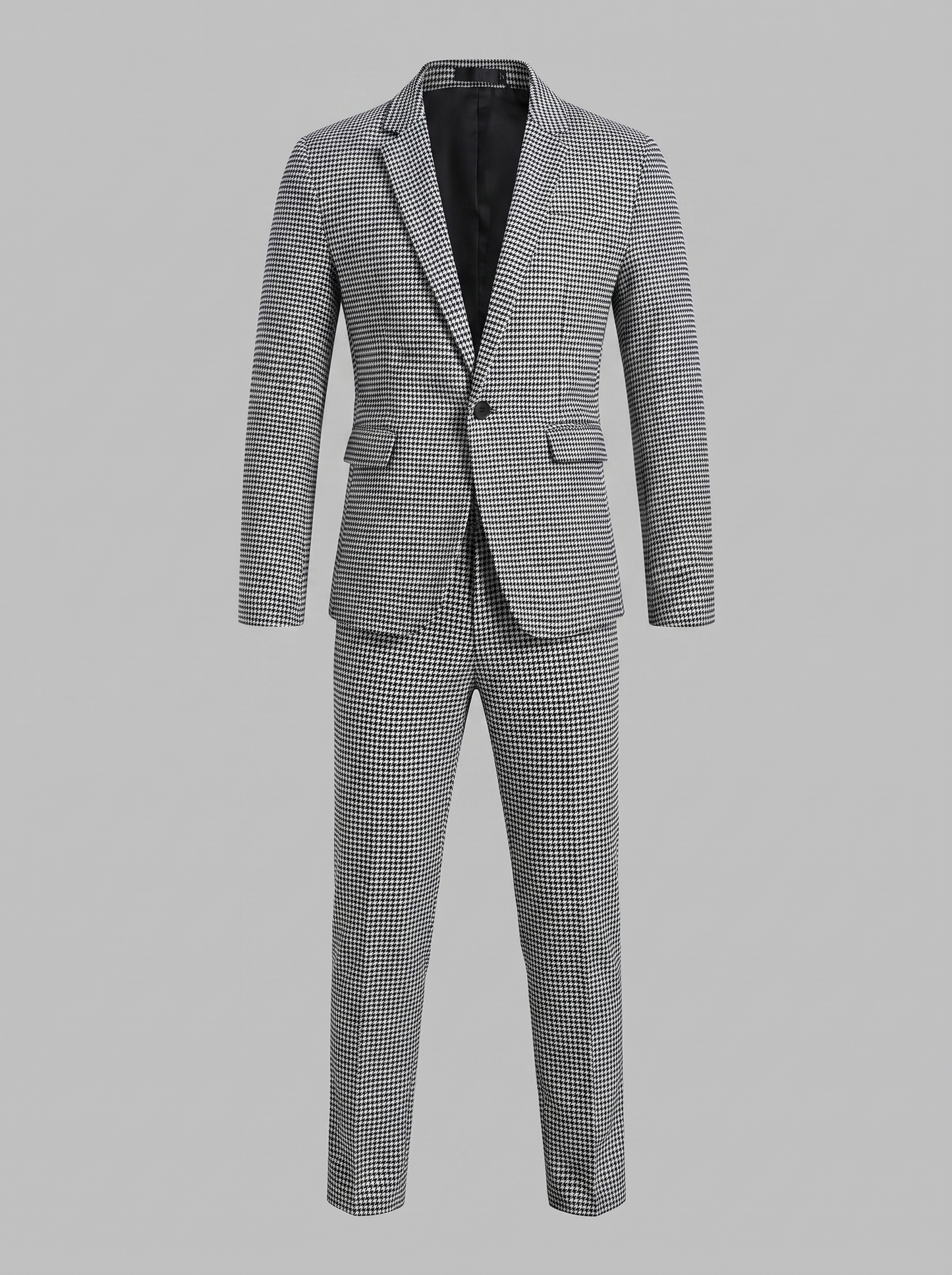 Conjunto de americana y pantalón con estampado de pata de gallo para hombre-Sets for Men-Casaluzia