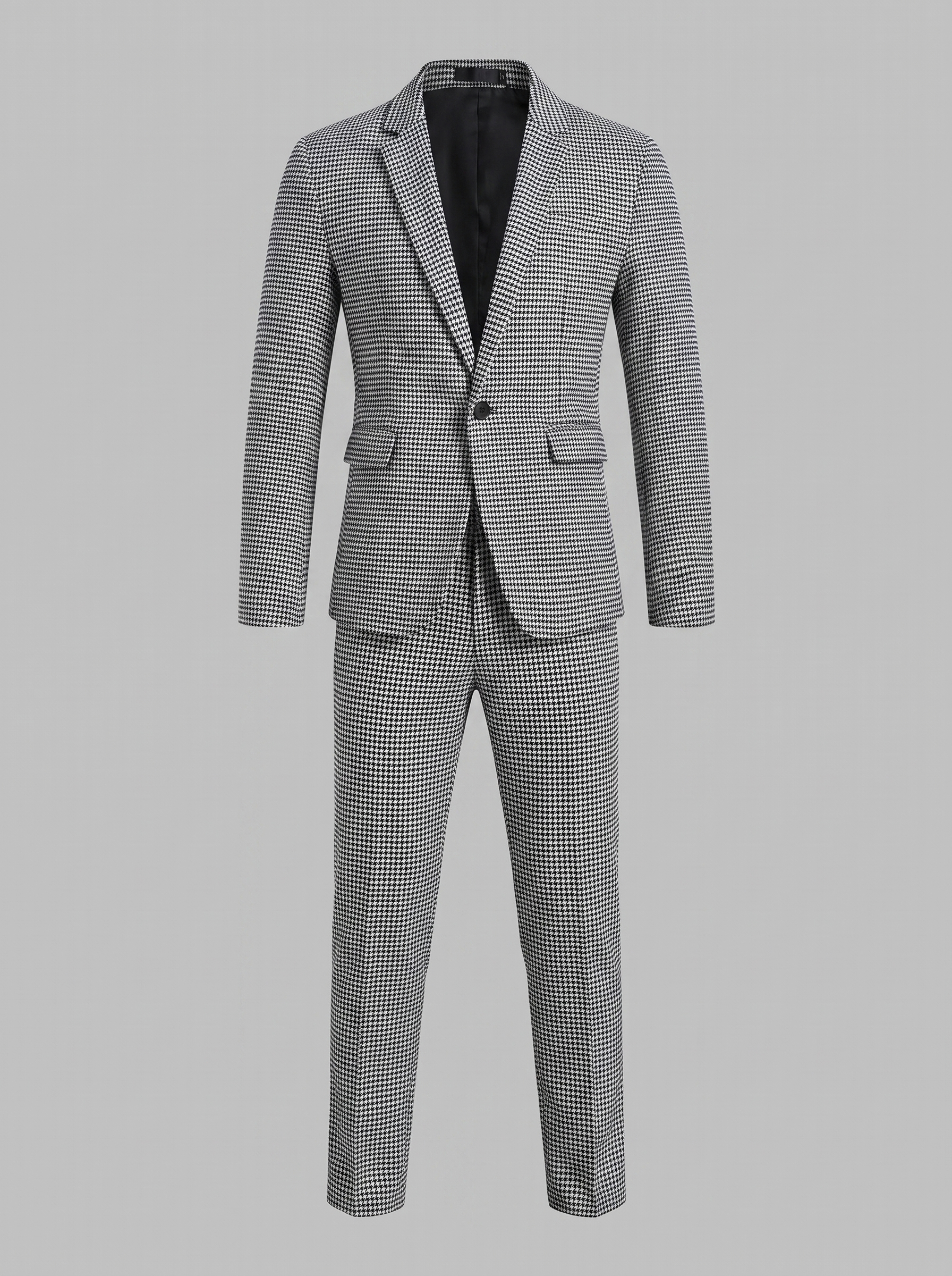 Conjunto de americana y pantalón con estampado de pata de gallo para hombre-Sets for Men-Casaluzia