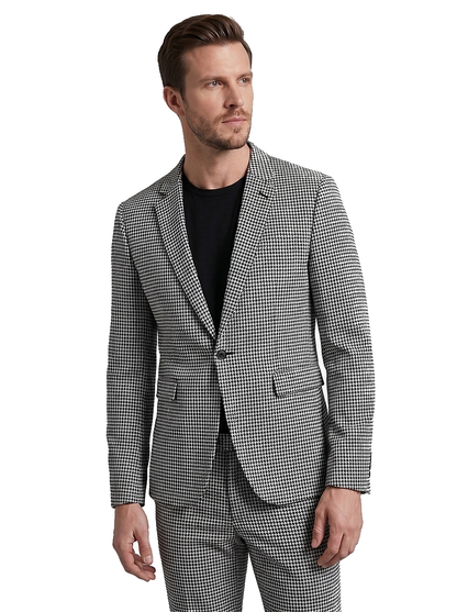 Conjunto de americana y pantalón con estampado de pata de gallo para hombre-Sets for Men-Casaluzia