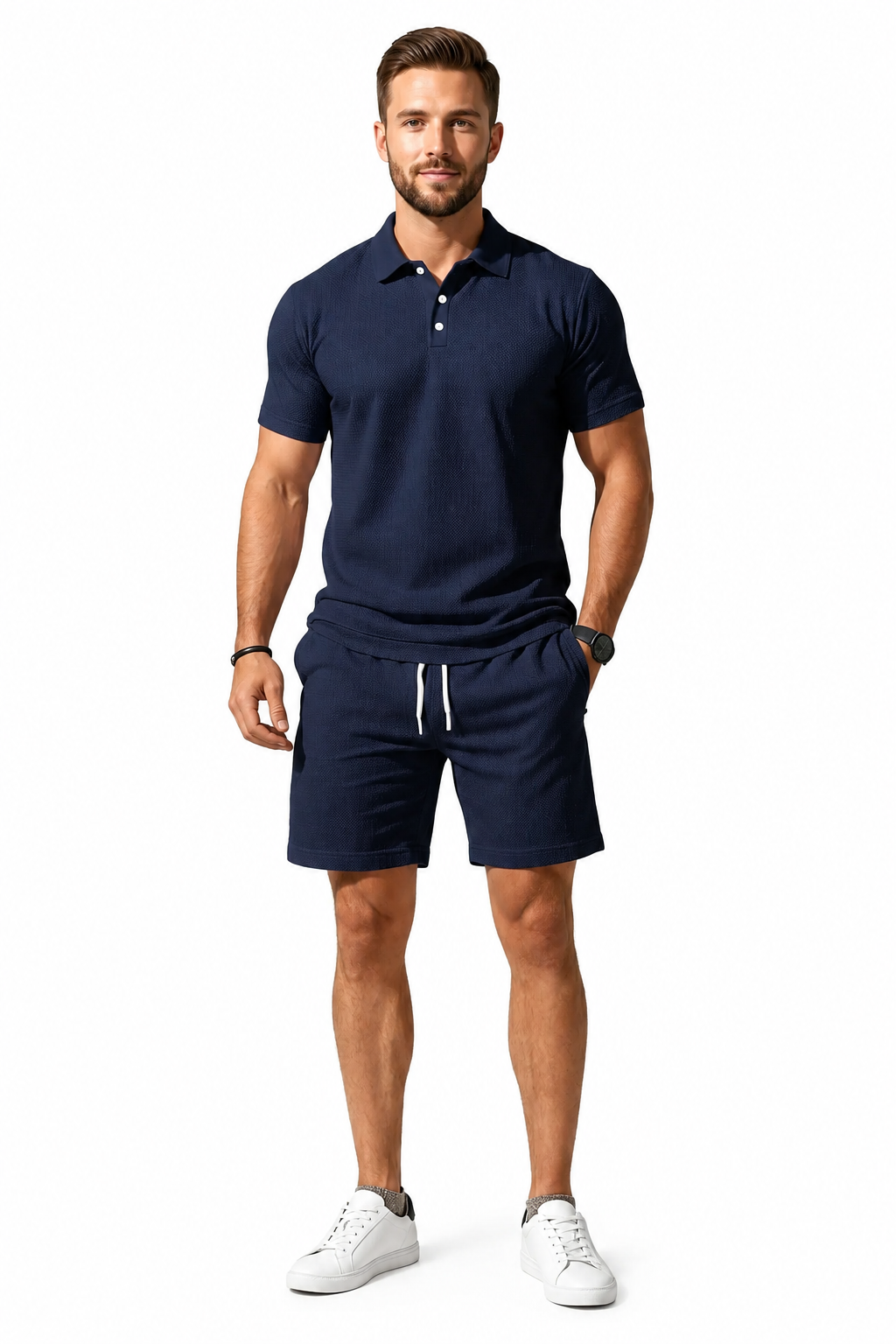 Conjunto de Blazer de Manga Corta y Shorts para Hombre-Sets for Men-Casaluzia