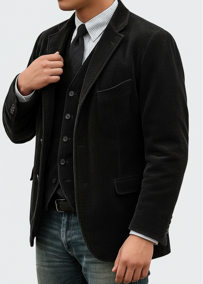 Conjunto de Blazer de Pana y Chaleco para Hombre-Sets for Men-Casaluzia