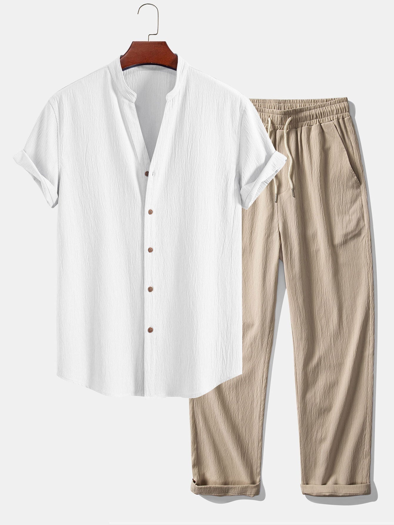 Conjunto de camisa de manga corta y pantalón para hombre-Sets for Men-Casaluzia