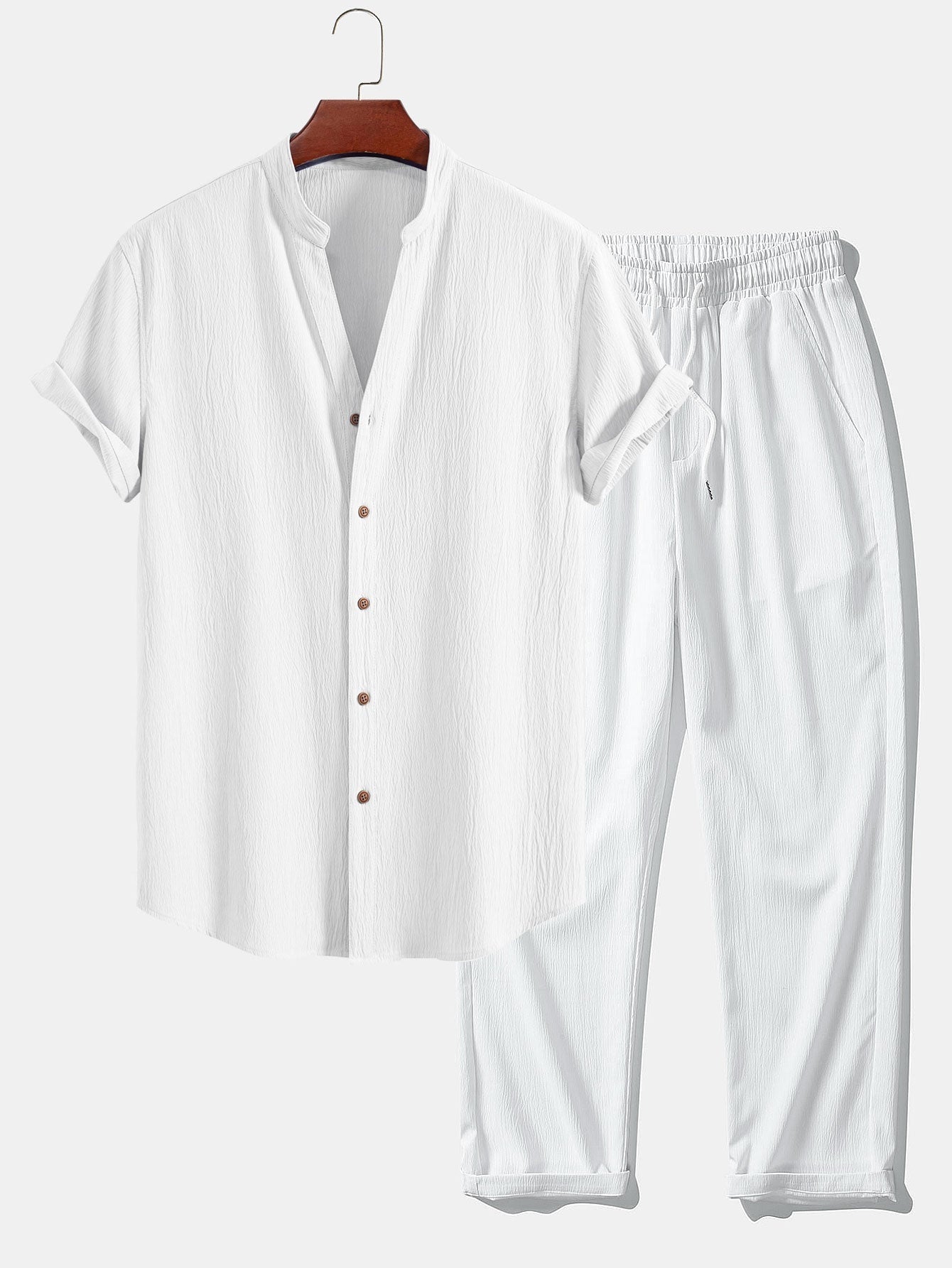 Conjunto de camisa de manga corta y pantalón para hombre-Sets for Men-Casaluzia