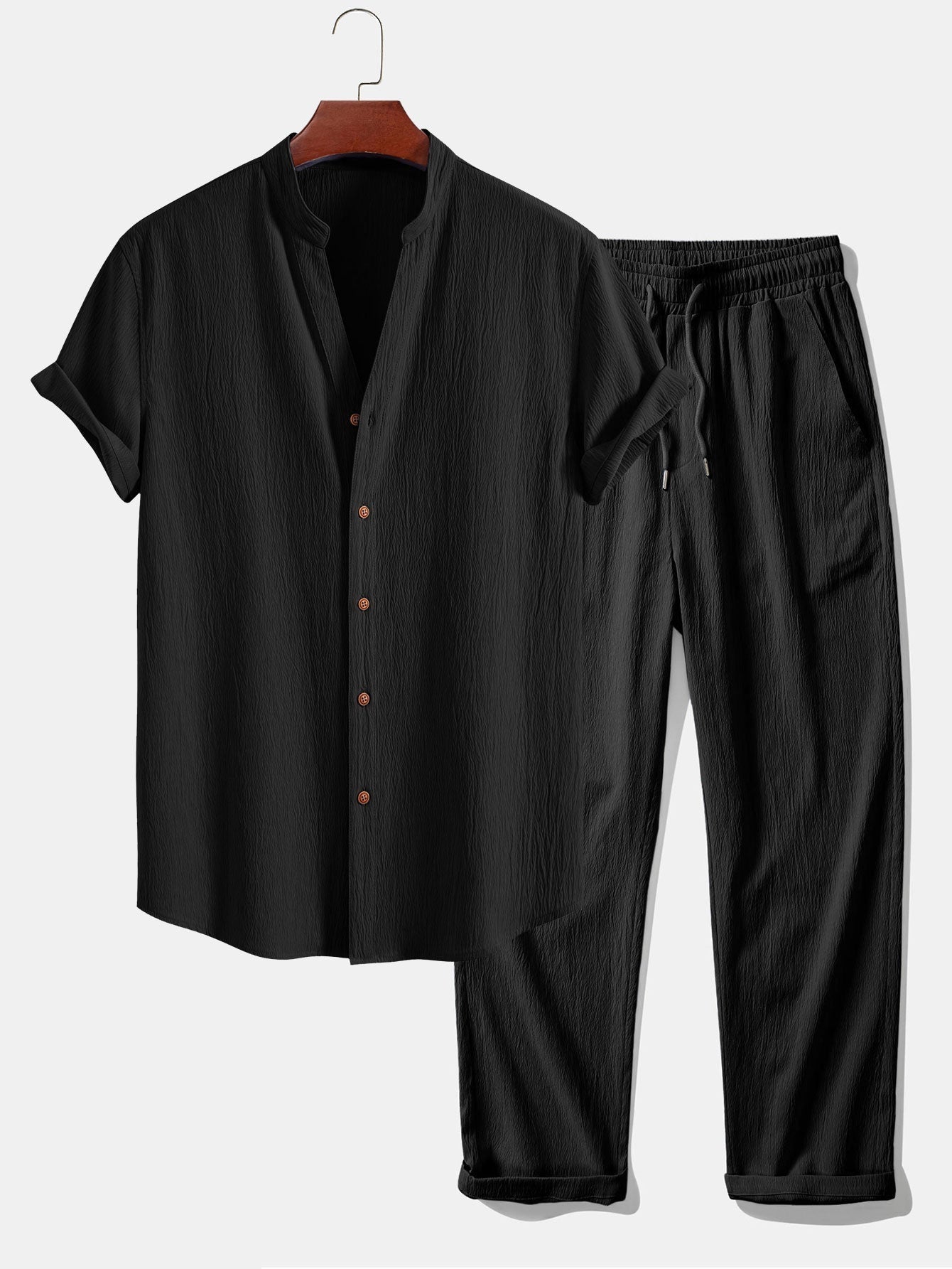 Conjunto de camisa de manga corta y pantalón para hombre-Sets for Men-Casaluzia