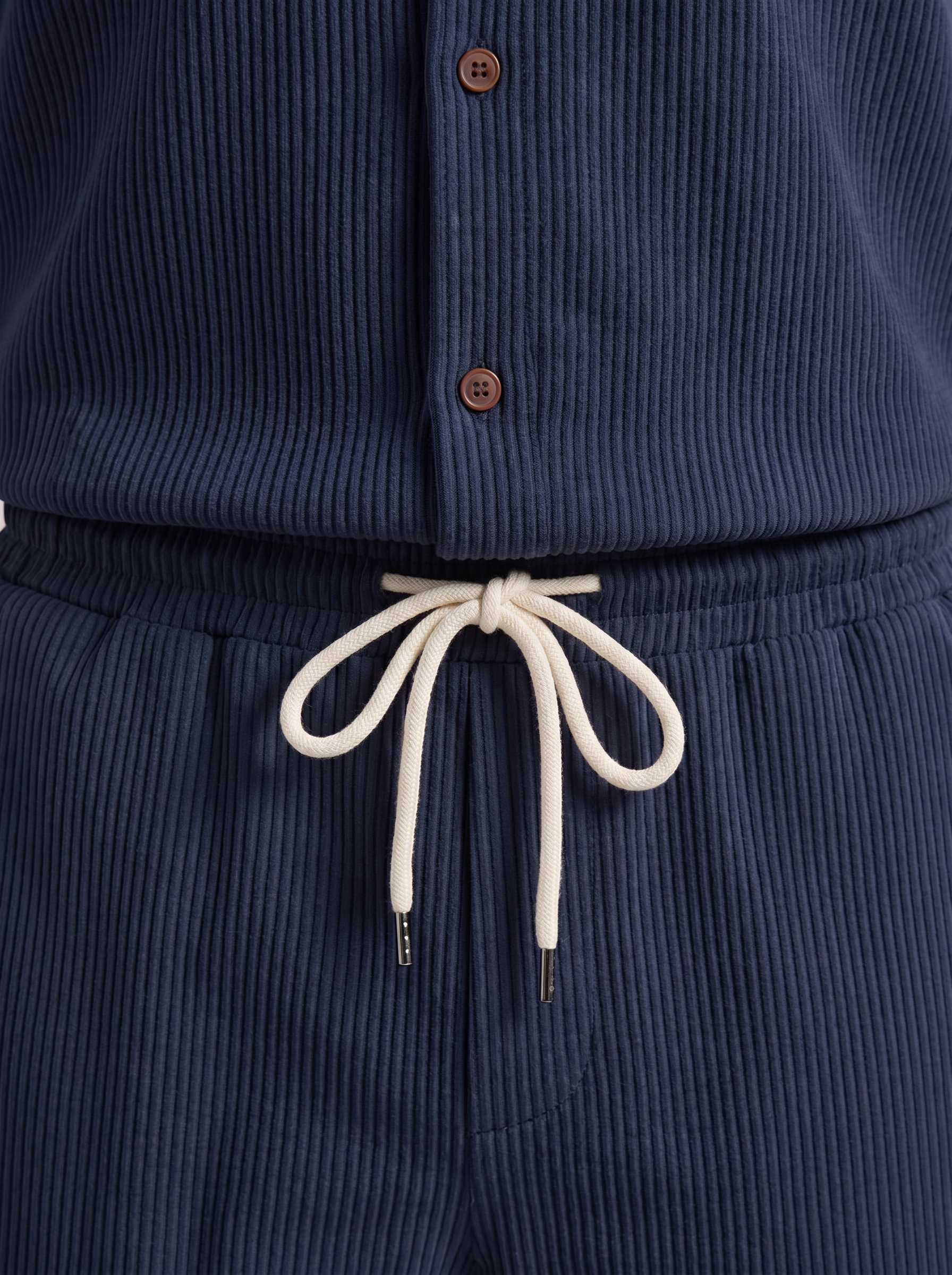 Conjunto de Camisa y Pantalones Cortos con Textura Acanalada para Hombre-Sets for Men-Casaluzia