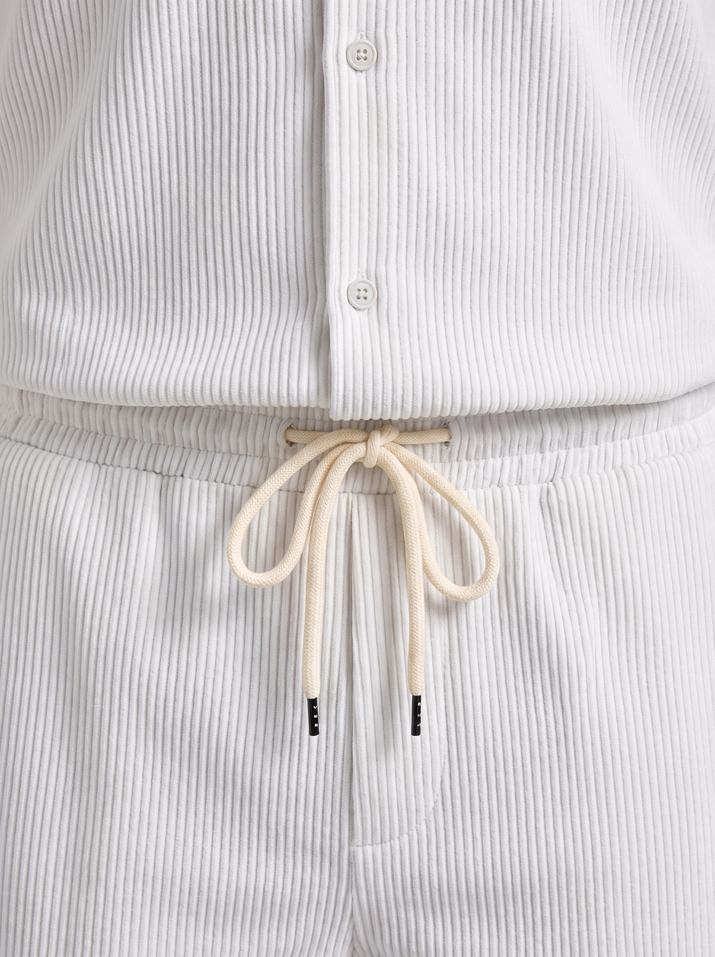 Conjunto de Camisa y Pantalones Cortos con Textura Acanalada para Hombre-Sets for Men-Casaluzia