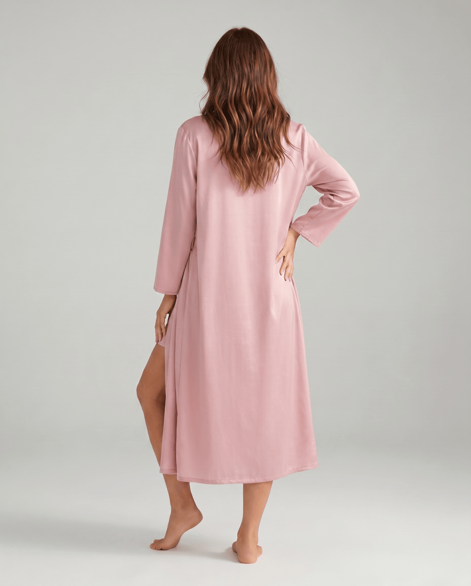 Conjunto de camisola y bata de satén para mujer-Sets for women-Casaluzia