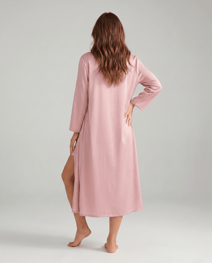 Conjunto de camisola y bata de satén para mujer-Sets for women-Casaluzia
