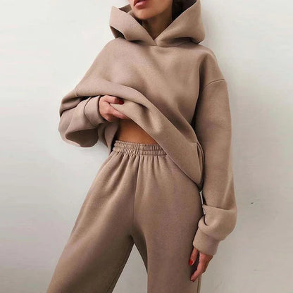Conjunto de chándal para mujer con sudadera con capucha y pantalones de jogging-Sets for women-Casaluzia
