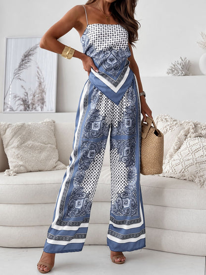Conjunto de dos piezas con estampado paisley para mujer-Sets for women-Casaluzia