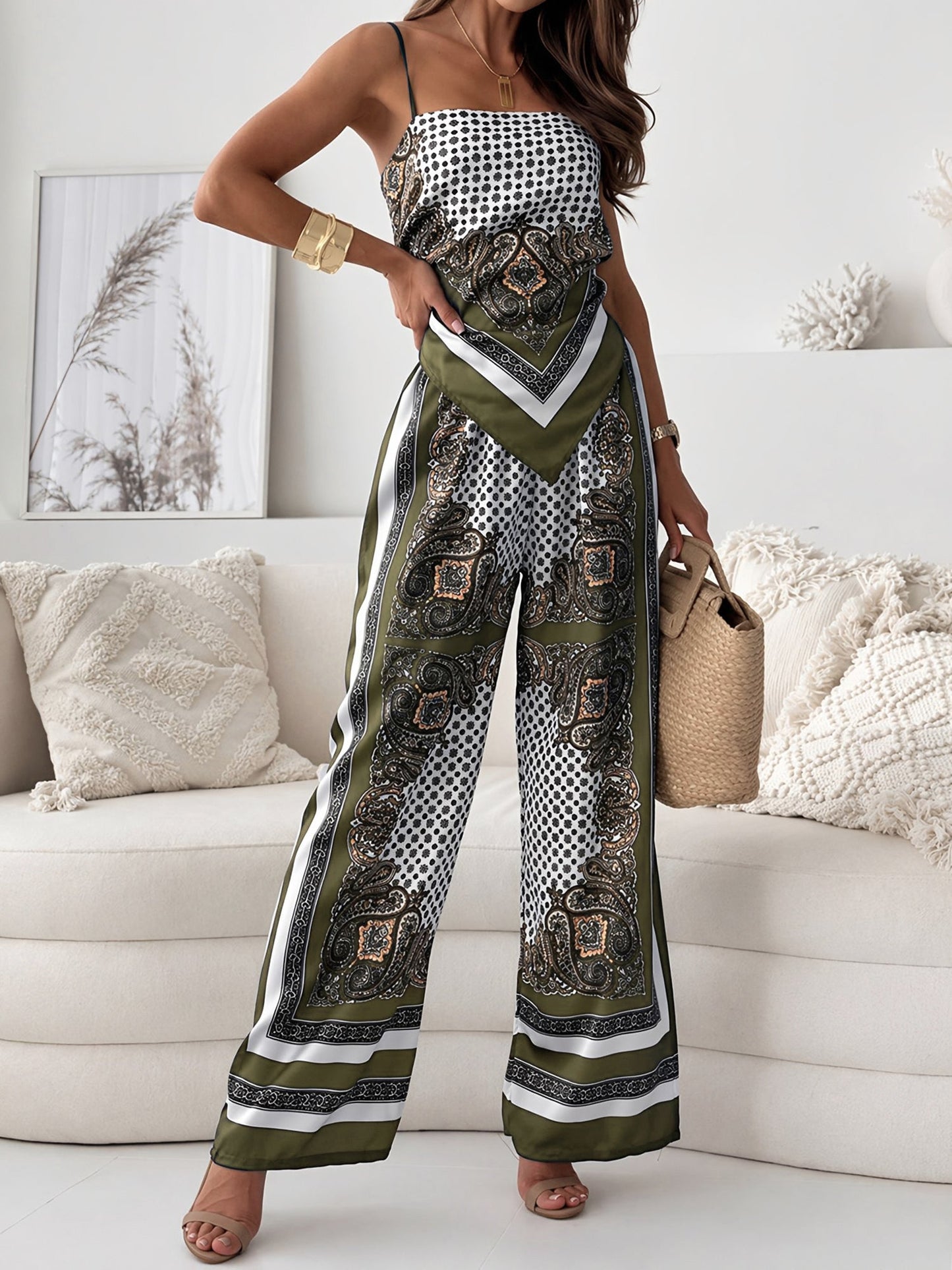 Conjunto de dos piezas con estampado paisley para mujer-Sets for women-Casaluzia