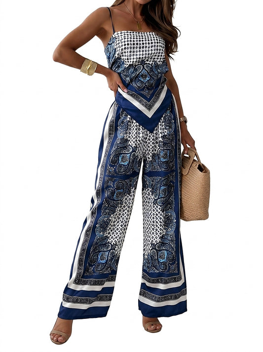 Conjunto de dos piezas con estampado paisley para mujer-Sets for women-Casaluzia
