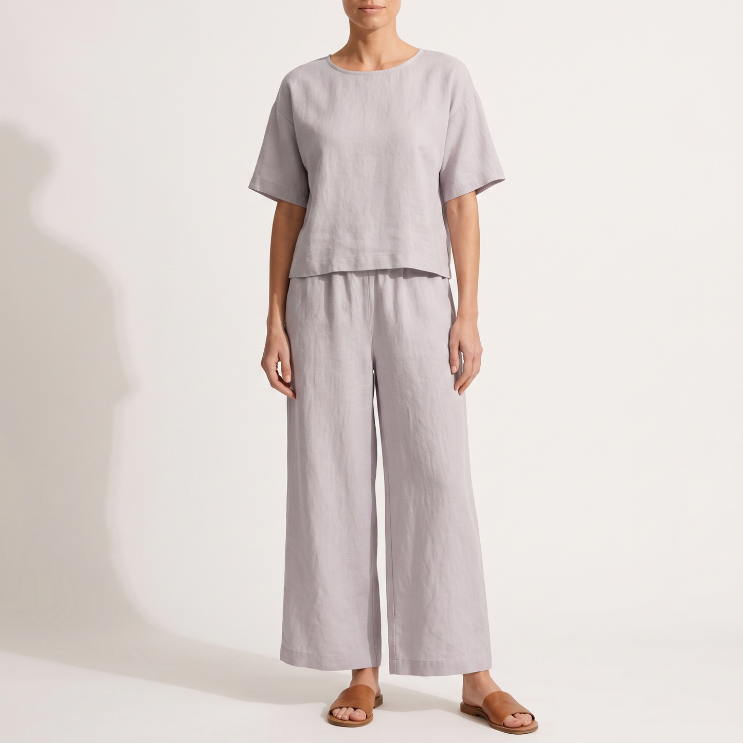 Conjunto de dos piezas estampado de manga corta para mujer-Sets for women-Casaluzia