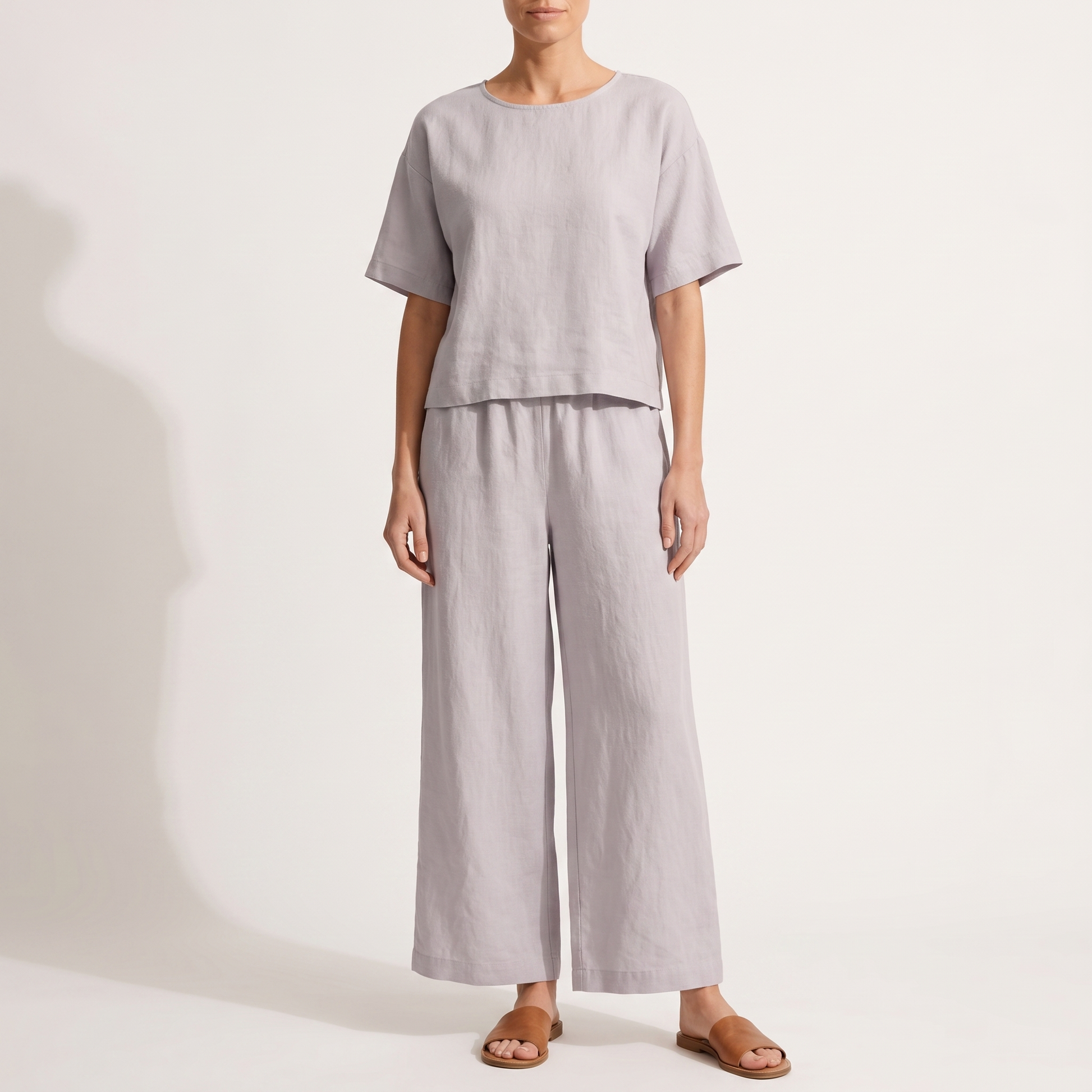 Conjunto de dos piezas estampado de manga corta para mujer-Sets for women-Casaluzia