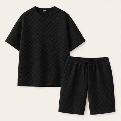 Conjunto de manga corta con textura para hombre-Sets for Men-Casaluzia