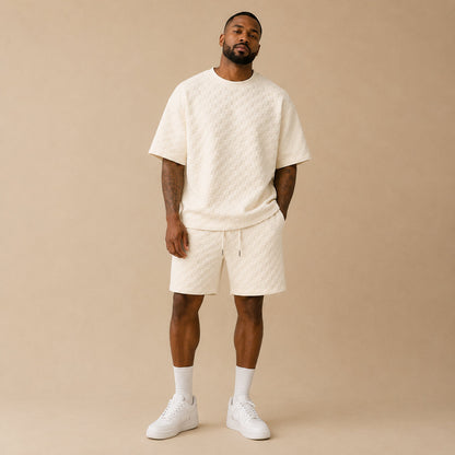 Conjunto de manga corta con textura para hombre-Sets for Men-Casaluzia