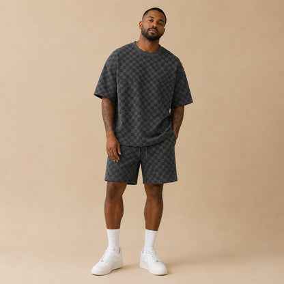Conjunto de manga corta con textura para hombre-Sets for Men-Casaluzia