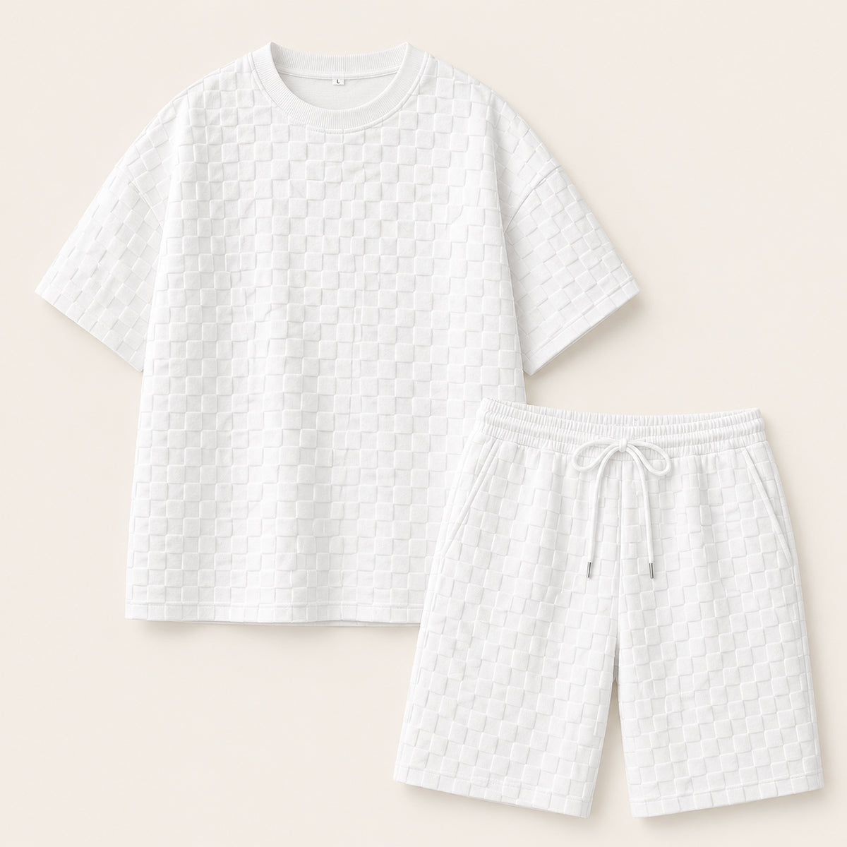 Conjunto de manga corta con textura para hombre-Sets for Men-Casaluzia
