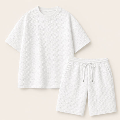 Conjunto de manga corta con textura para hombre-Sets for Men-Casaluzia