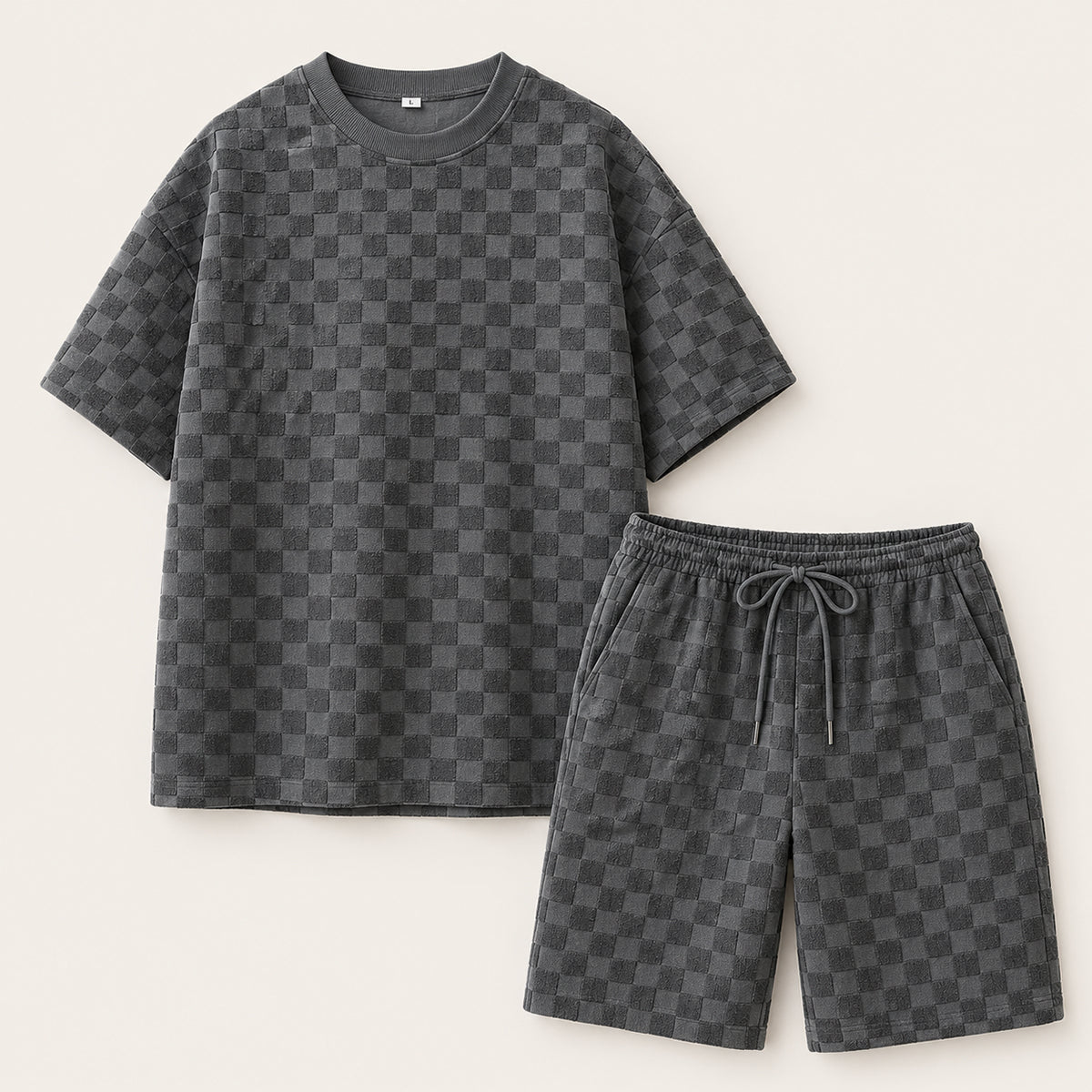 Conjunto de manga corta con textura para hombre-Sets for Men-Casaluzia