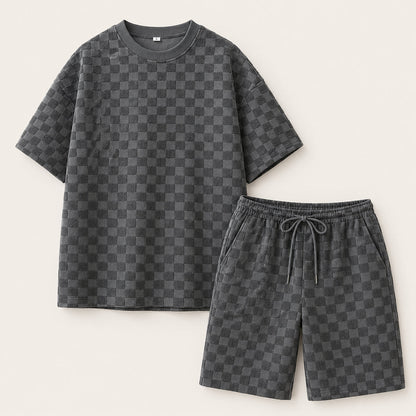 Conjunto de manga corta con textura para hombre-Sets for Men-Casaluzia