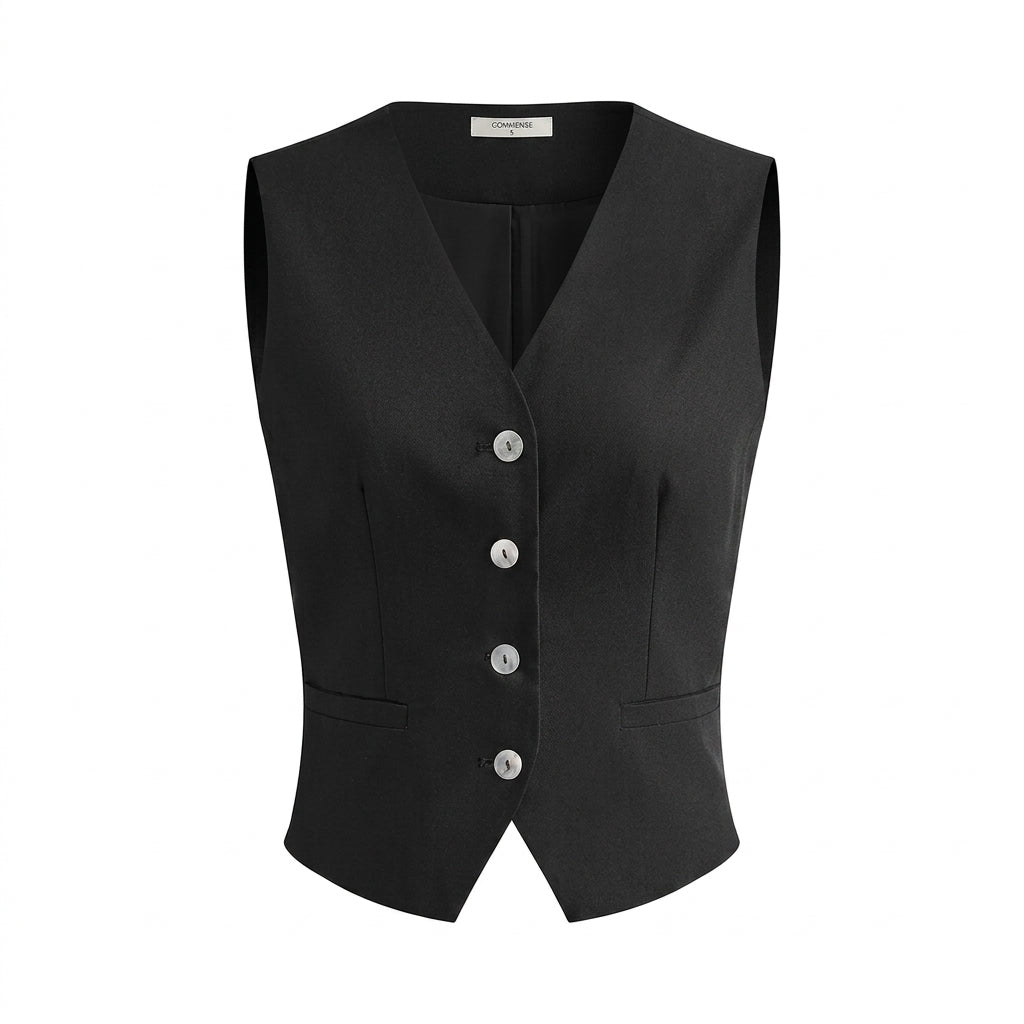 Conjunto de mujer con chaleco sin mangas y pantalón de pierna ancha-Sets for women-Casaluzia