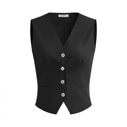 Conjunto de mujer con chaleco sin mangas y pantalón de pierna ancha-Sets for women-Casaluzia