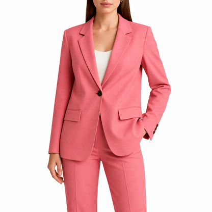 Conjunto de mujer de dos piezas con blazer y pantalón de corte recto con solapa-Sets for women-Casaluzia