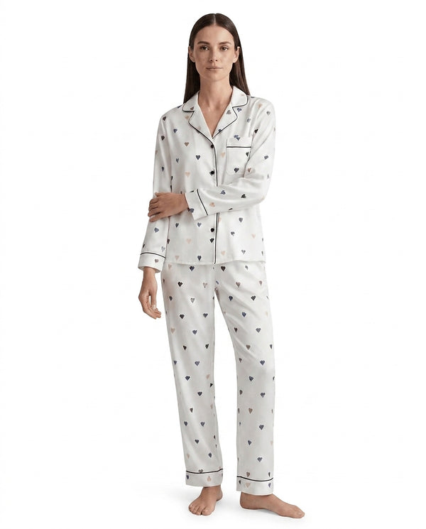 Conjunto de pijama de manga larga con botones para mujer