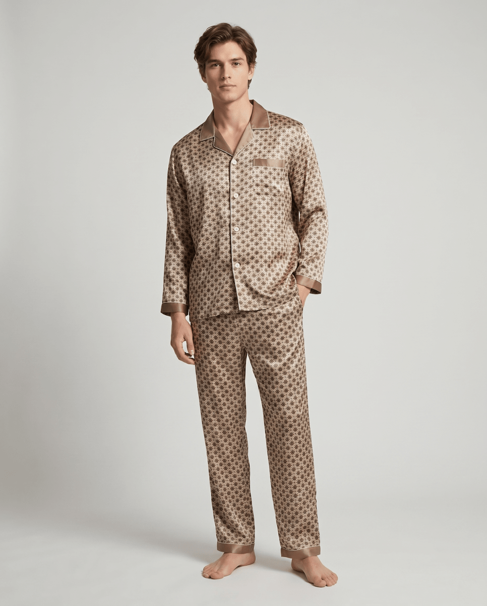 Conjunto de pijama de manga larga con estampado para hombre-Sets for women-Casaluzia