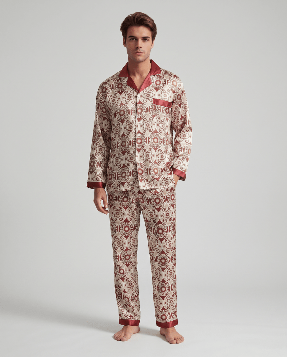 Conjunto de pijama de manga larga con estampado para hombre-Sets for women-Casaluzia