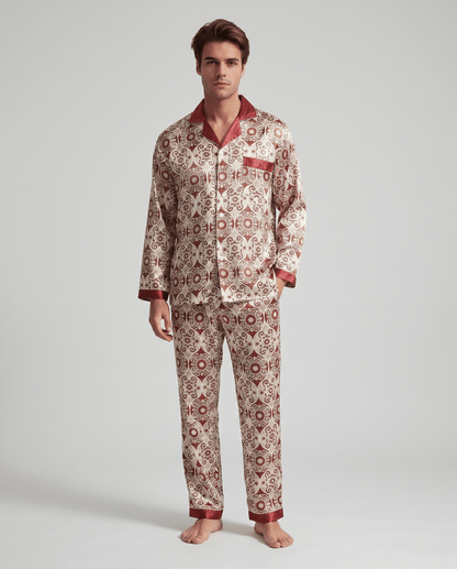Conjunto de pijama de manga larga con estampado para hombre-Sets for women-Casaluzia
