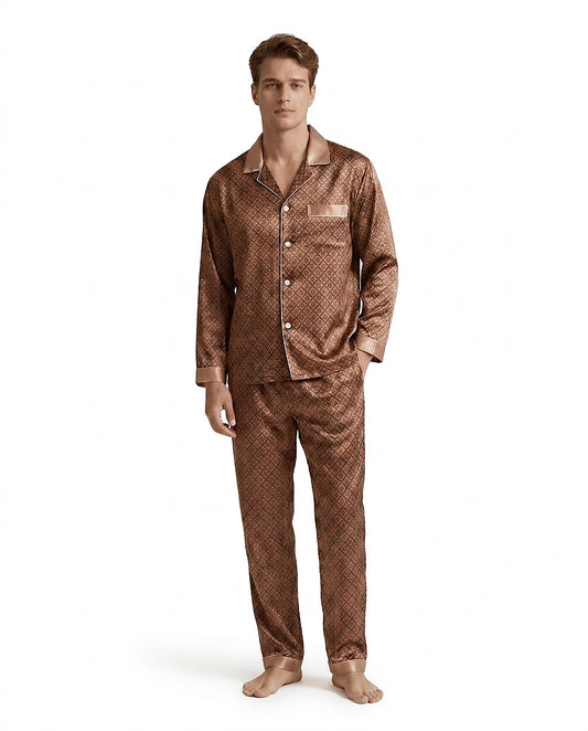 Conjunto de pijama de manga larga con estampado para hombre-Sets for Men-Casaluzia