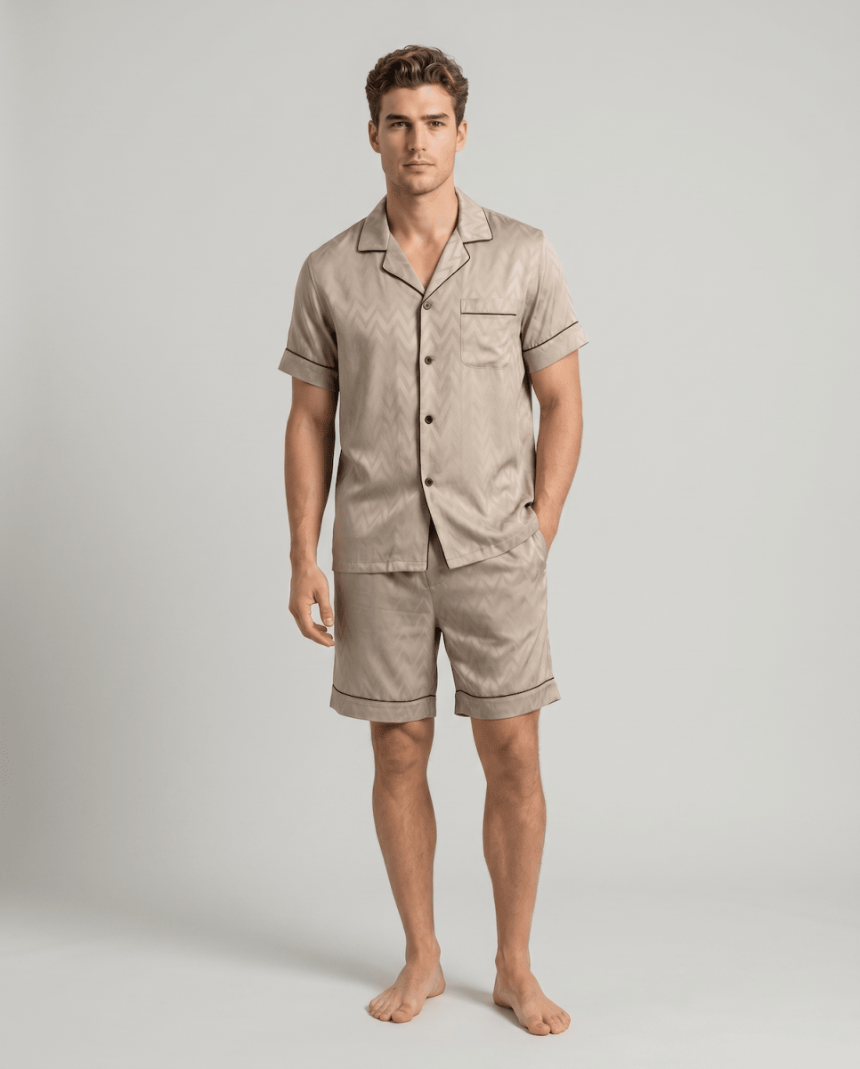 Conjunto de pijama estampado de manga corta para hombre-Sets for women-Casaluzia