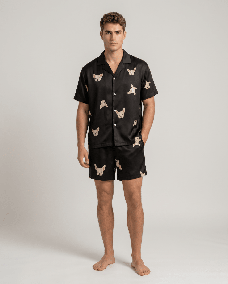 Conjunto de pijama estampado de manga corta para hombre-Sets for women-Casaluzia