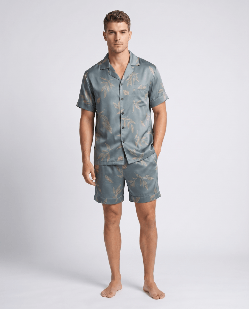 Conjunto de pijama estampado de manga corta para hombre-Sets for women-Casaluzia