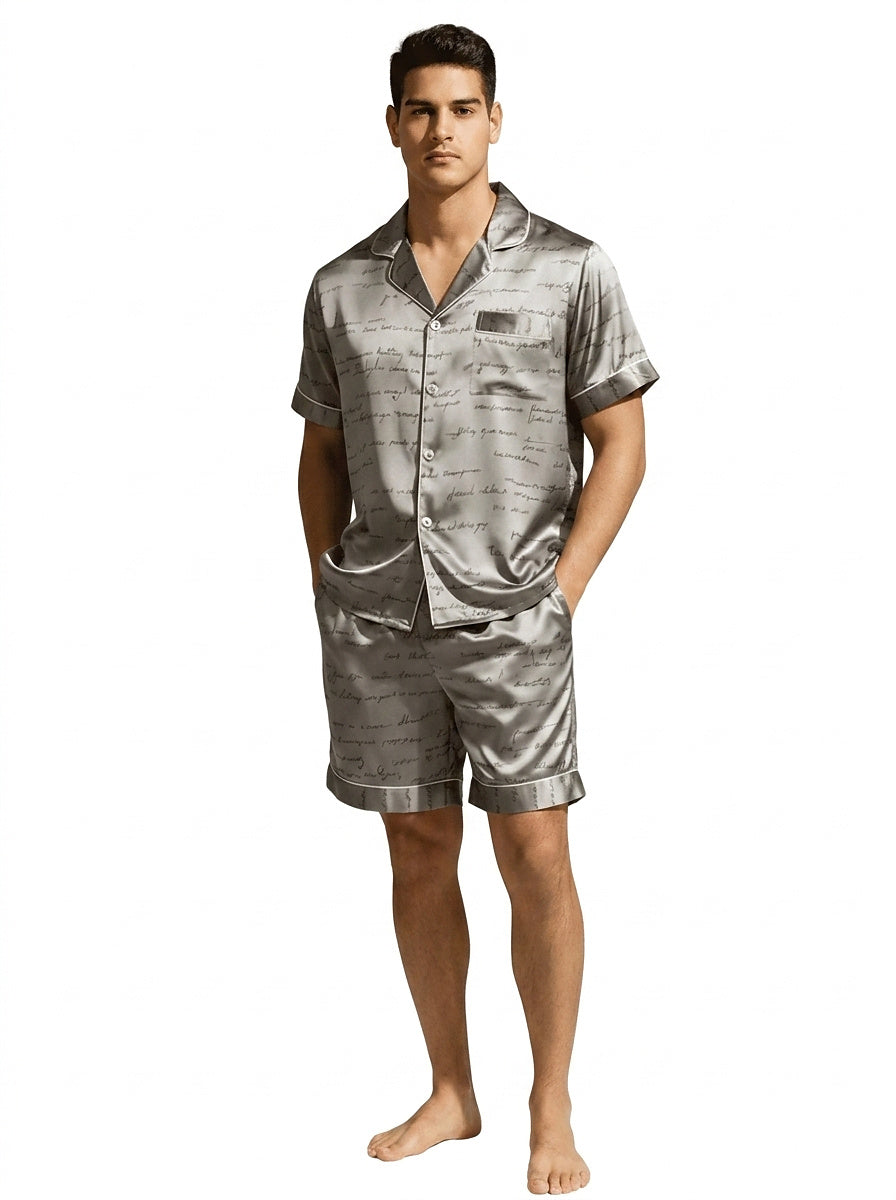 Conjunto de pijama estampado de manga corta para hombre-Sets for women-Casaluzia